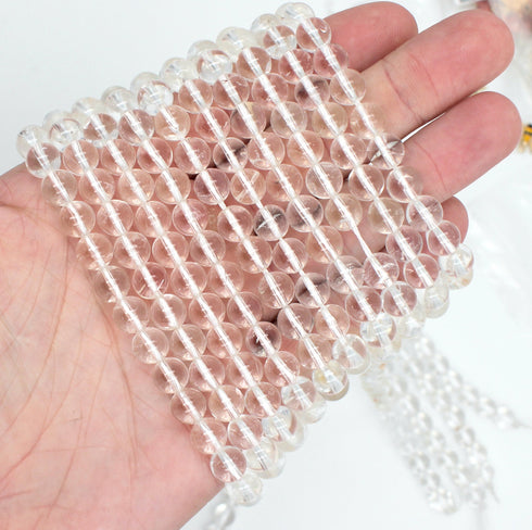Clear Crystal Quartz Gemstone Beads, 8mm, Round